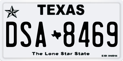 TX license plate DSA8469