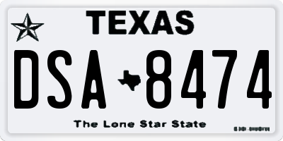 TX license plate DSA8474