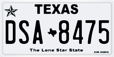 TX license plate DSA8475