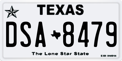 TX license plate DSA8479