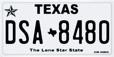 TX license plate DSA8480