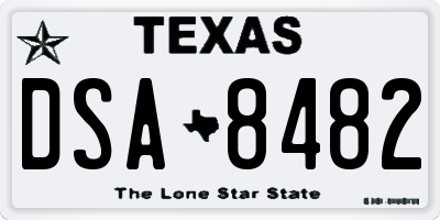 TX license plate DSA8482