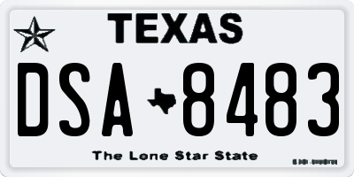 TX license plate DSA8483