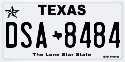 TX license plate DSA8484