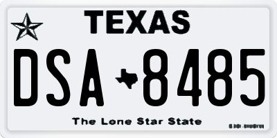 TX license plate DSA8485