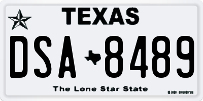 TX license plate DSA8489