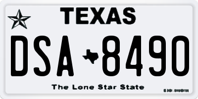 TX license plate DSA8490