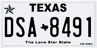 TX license plate DSA8491