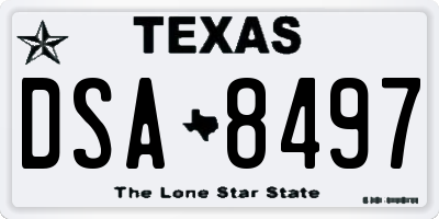 TX license plate DSA8497