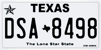 TX license plate DSA8498