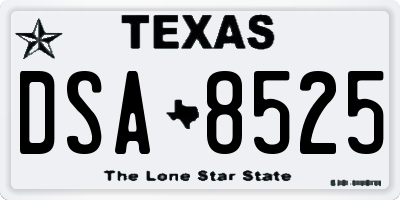 TX license plate DSA8525