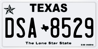 TX license plate DSA8529