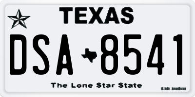 TX license plate DSA8541