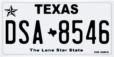 TX license plate DSA8546