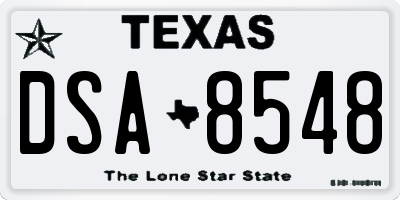 TX license plate DSA8548