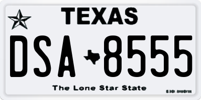 TX license plate DSA8555
