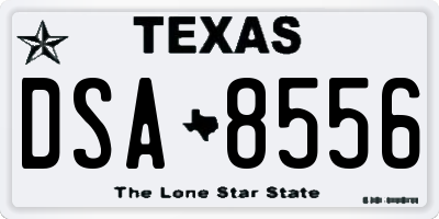 TX license plate DSA8556