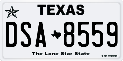 TX license plate DSA8559