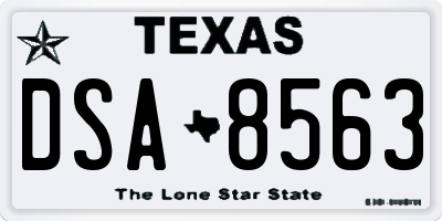 TX license plate DSA8563