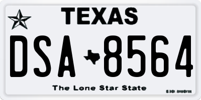 TX license plate DSA8564