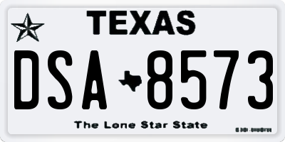 TX license plate DSA8573
