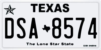 TX license plate DSA8574
