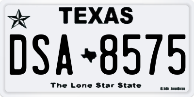 TX license plate DSA8575