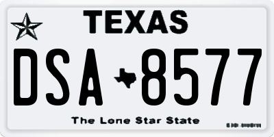 TX license plate DSA8577