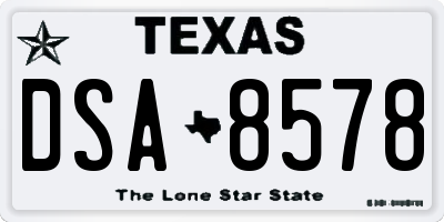 TX license plate DSA8578