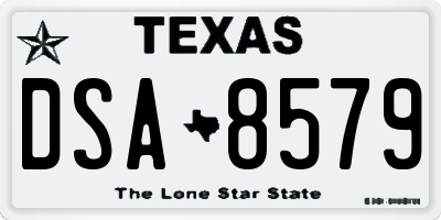 TX license plate DSA8579