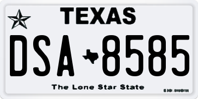 TX license plate DSA8585