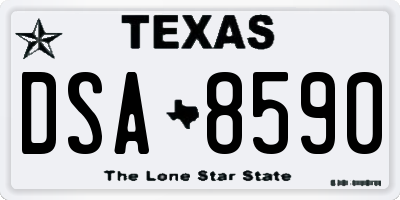 TX license plate DSA8590