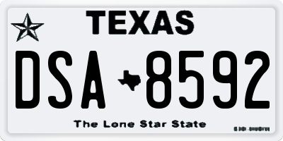 TX license plate DSA8592