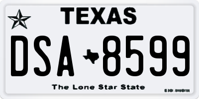 TX license plate DSA8599