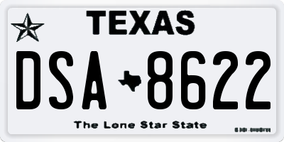 TX license plate DSA8622