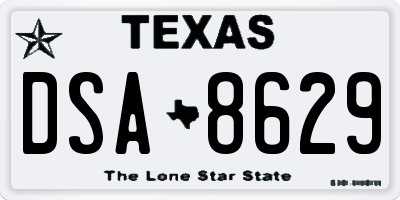 TX license plate DSA8629