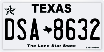 TX license plate DSA8632