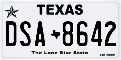 TX license plate DSA8642