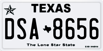 TX license plate DSA8656