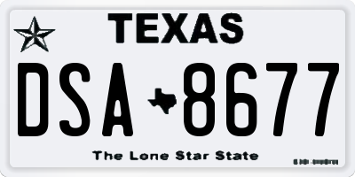 TX license plate DSA8677