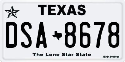 TX license plate DSA8678