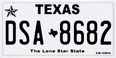 TX license plate DSA8682