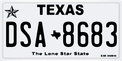 TX license plate DSA8683