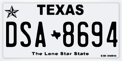 TX license plate DSA8694