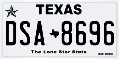 TX license plate DSA8696