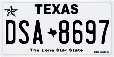 TX license plate DSA8697