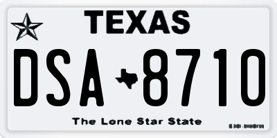 TX license plate DSA8710