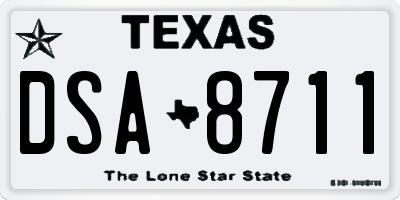 TX license plate DSA8711