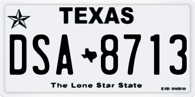 TX license plate DSA8713
