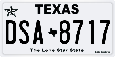 TX license plate DSA8717